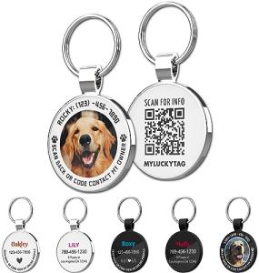 Personalized QR Code Pet ID Tag for Dogs & Cats