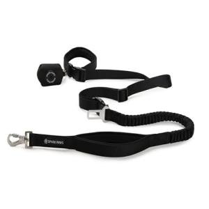 Shock Absorbing Handsfree Dog Leash Set - Black