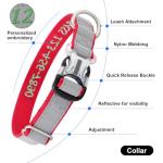 Personalized Reflective Dog Collar with Embroidered Name