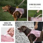 OneTigris Pink Service Dog Vest Harness for Medium Large Dogs