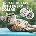 BronzeDog Leather Cat Collar with QR Tag