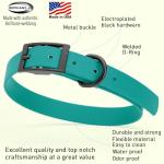 Waterproof Biothane Dog Collar in Aqua