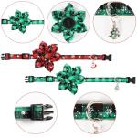 Christmas Dog Collar Set with Flower and Snowflake