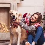 Christmas Dog Collar Set with Flower and Snowflake