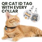 Bronzedog Rolled Leather Cat Collar with ID Tag