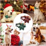 Christmas Dog Collar Set with Flower and Snowflake