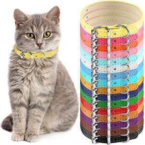 Colorful Adjustable Pet Collars - 16 Pack