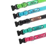 Personalized Reflective Engraved Dog Collars in 5 Colors