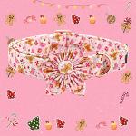 Christmas Plaid Dog Collar with Flower Accent