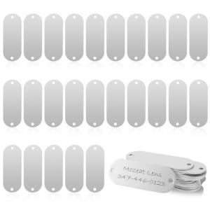 25 Pack Aluminum Dog ID Tags for Engraving