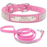 Personalized Rhinestone Dog & Cat Collar and Leash Set