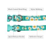 Floral Dog Collar and Leash Set with Reflective Strips