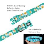 Floral Dog Collar and Leash Set with Reflective Strips