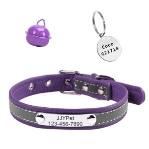 Custom Reflective Cat Collar with Name Tag