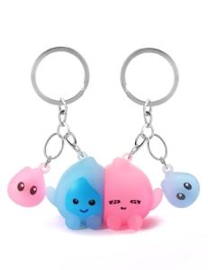 Couple Matching Pet ID Keychain Set