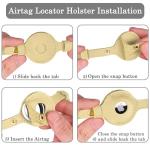 Beige Leather Cat Collar with AirTag Holder