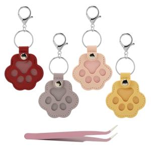 Paw-Shaped Pet Memorial Keychain Set