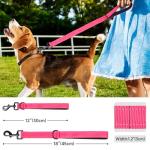Pink Reflective Short Dog Leash for Large Dogs