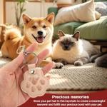 Paw-Shaped Pet Memorial Keychain Set