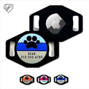Personalized Airtag Pet ID Collar Tag - Blue Paw