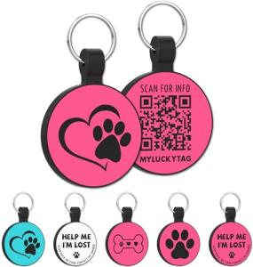 Silent Silicone QR Code Pet ID Tag - Personalized