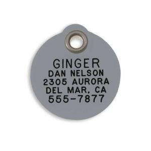 Custom Engraved Gray Pet ID Tag for Dogs & Cats