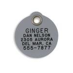 Custom Engraved Gray Pet ID Tag for Dogs & Cats