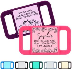 Brayhoo Personalized Silent Dog Tag for Collars