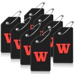 8 Pack Travel Luggage Tags with Initials - Letter W
