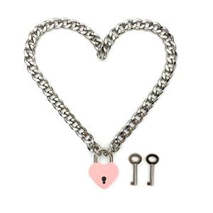 Padlock Necklace Collar with Two Keys