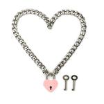 Padlock Necklace Collar with Two Keys