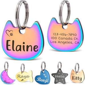 Personalized Rainbow Stainless Steel Pet ID Tags