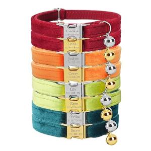 Adjustable Personalized Cat Collar with Name Plate