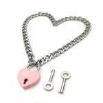 Padlock Necklace Collar with Two Keys