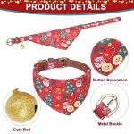 Christmas Dog Collar and Leash Set with Bow Tie