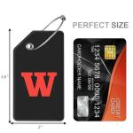 8 Pack Travel Luggage Tags with Initials - Letter W