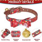 Christmas Dog Collar and Leash Set with Bow Tie