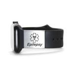 Silver Epilepsy Medical Alert Tag for Watch Band
