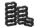 10-Pack Black Silicone Pet Collar Fasteners