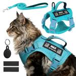 Blue Tactical Cat Harness and Leash Set