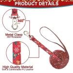 Christmas Dog Collar and Leash Set with Bow Tie