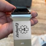 Silver Epilepsy Medical Alert Tag for Watch Band