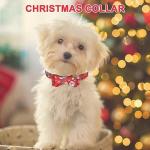 Christmas Dog Collar and Leash Set with Bow Tie