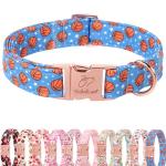 Cute Blue Basketball Print Dog Collar for Medium Dogs