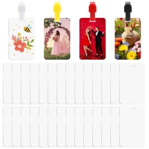 32 Pack Blank Luggage Tags with Color Straps