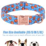 Cute Blue Basketball Print Dog Collar for Medium Dogs