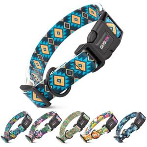 Biothane Waterproof Quick Release Dog Collar - Blue Aztec