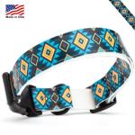 Biothane Waterproof Quick Release Dog Collar - Blue Aztec