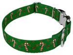 Candy Cane Christmas Dog Collar and Leash Set