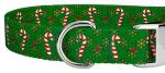 Candy Cane Christmas Dog Collar and Leash Set